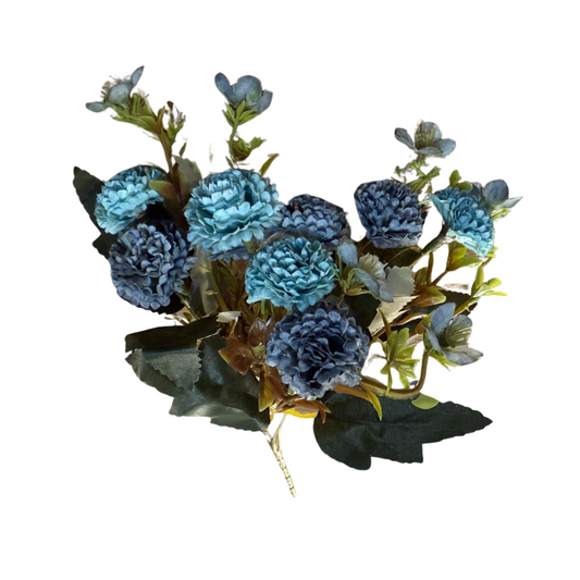 Mini buquê amor-perfeito azul claro e azul turquesa