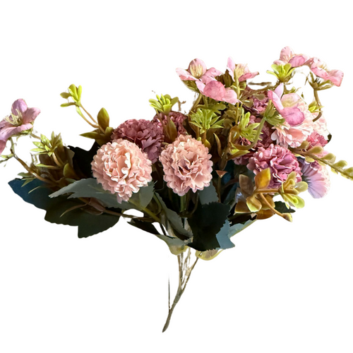 Mini buquê amor-perfeito cor lilás e rosa claro