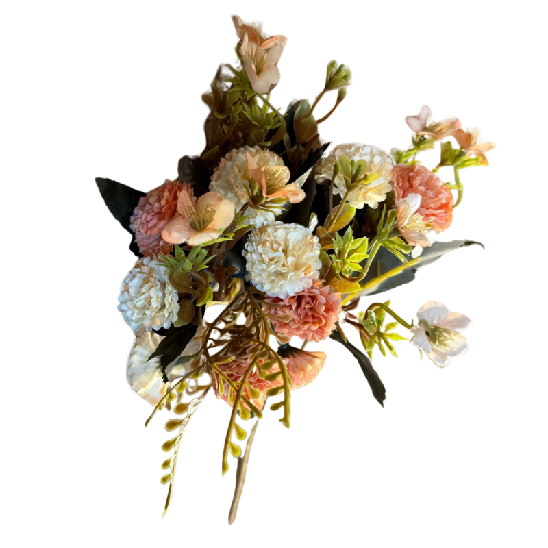 Mini buquê amor-perfeito cor laranja e creme