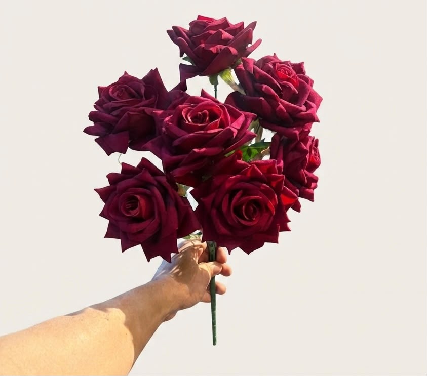 Buquê de Rosas Vermelhas Artificial X7 – 44 cm